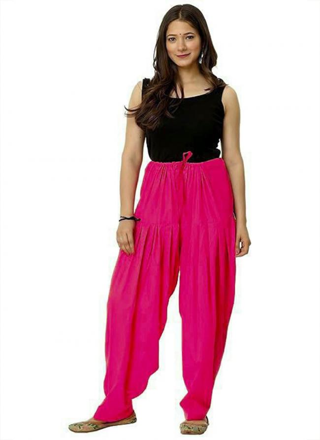 Rayon Rani Pink Festival Wear Pleated Patiala Pants